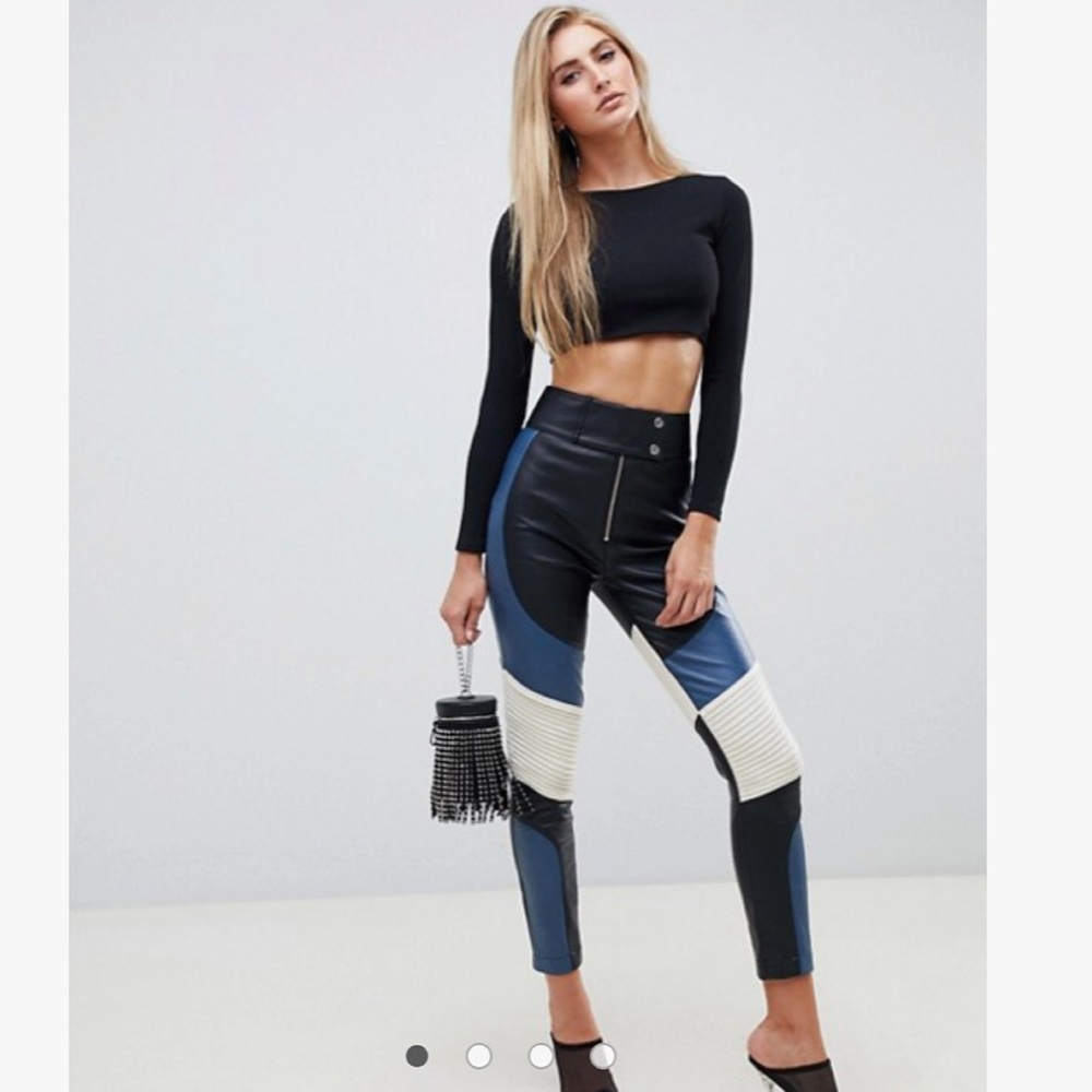 Asos faux leather biker pants